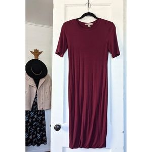 F21 Contemporary Gathered Midi Dress
